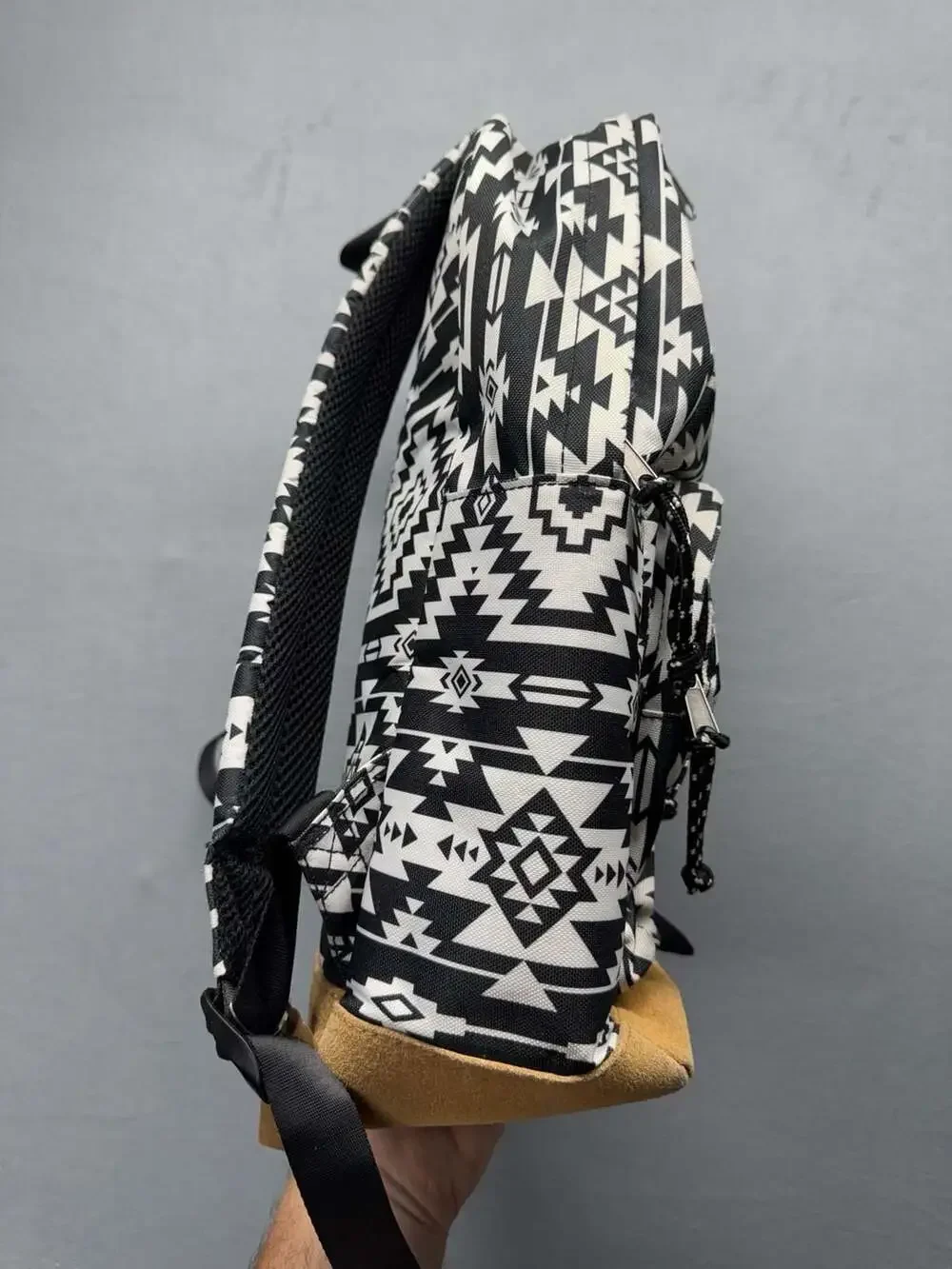 No Boundaries Black and White Aztec Print Geometric Backpack